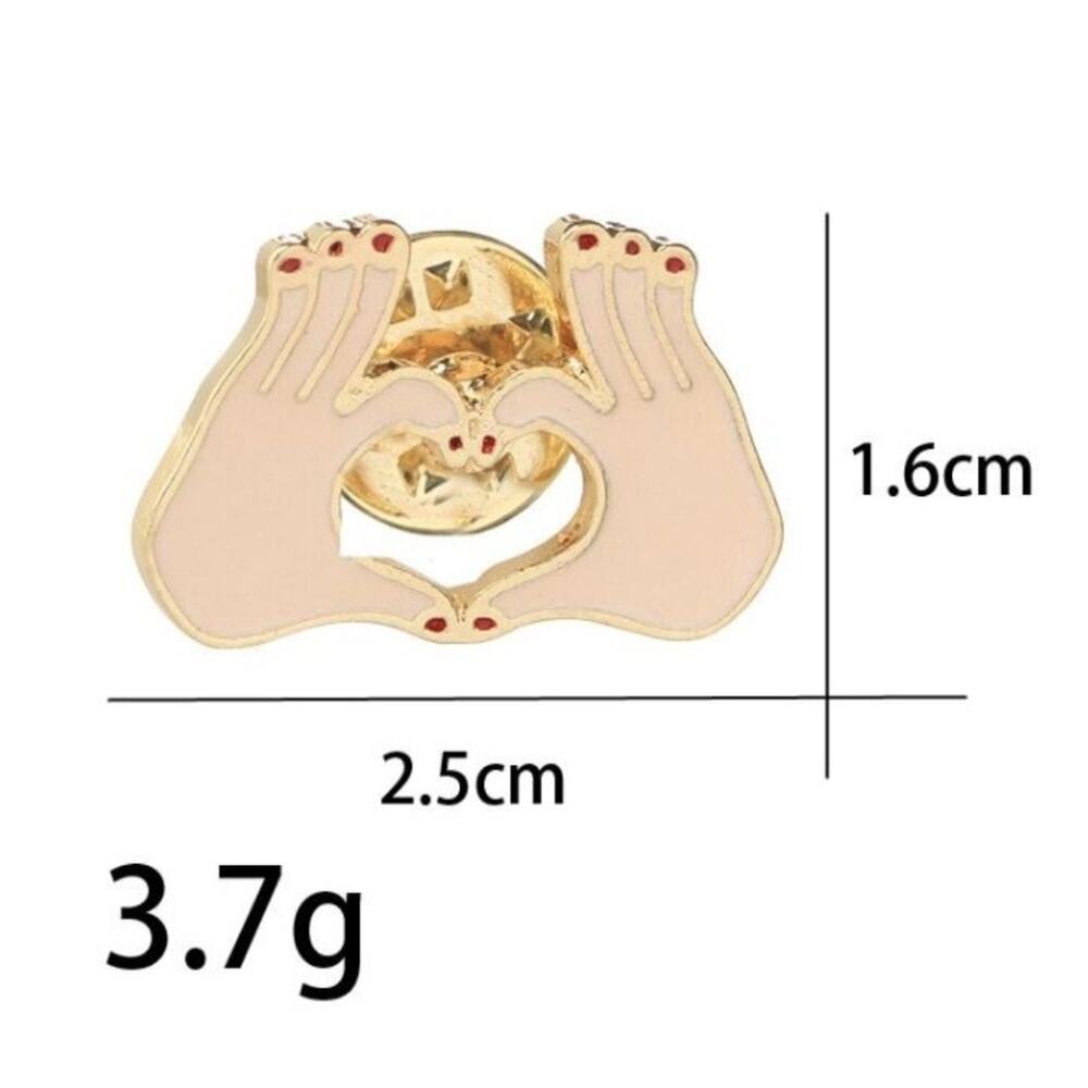 Love Heart Hands Pin Brooch